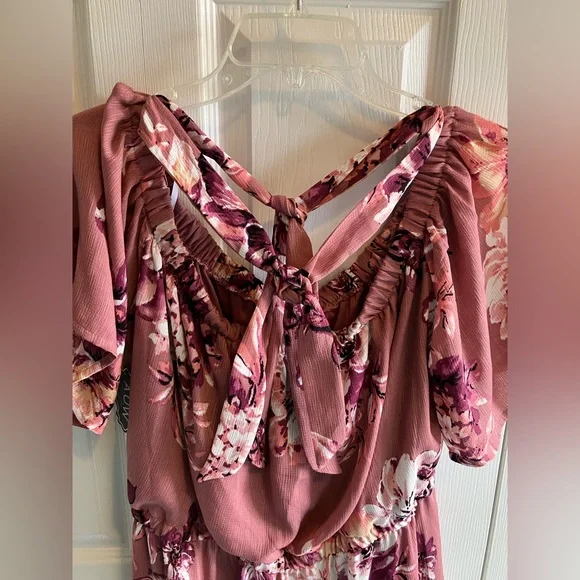 AUW Jumpsuit size 12 Large L NWT floral flowy boho New - Picture 3 of 16